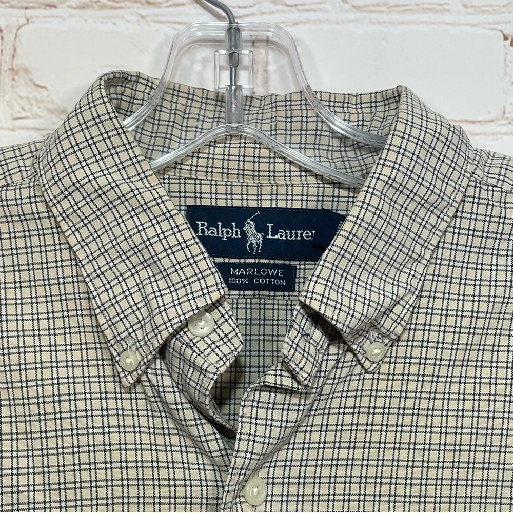 Polo Ralph Lauren Marlowe Mens Gingham Plaid Short Sleeve Shirt Size Large
